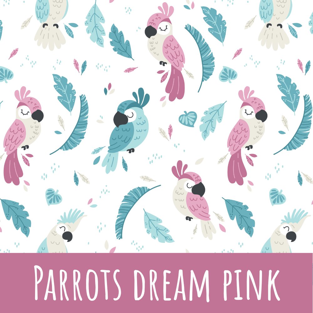 Parrots dream pink Baumwolle - Mamikes