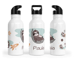 Personalisierte Edelstahl Trinkflasche 12.spacy sloth - Mamikes