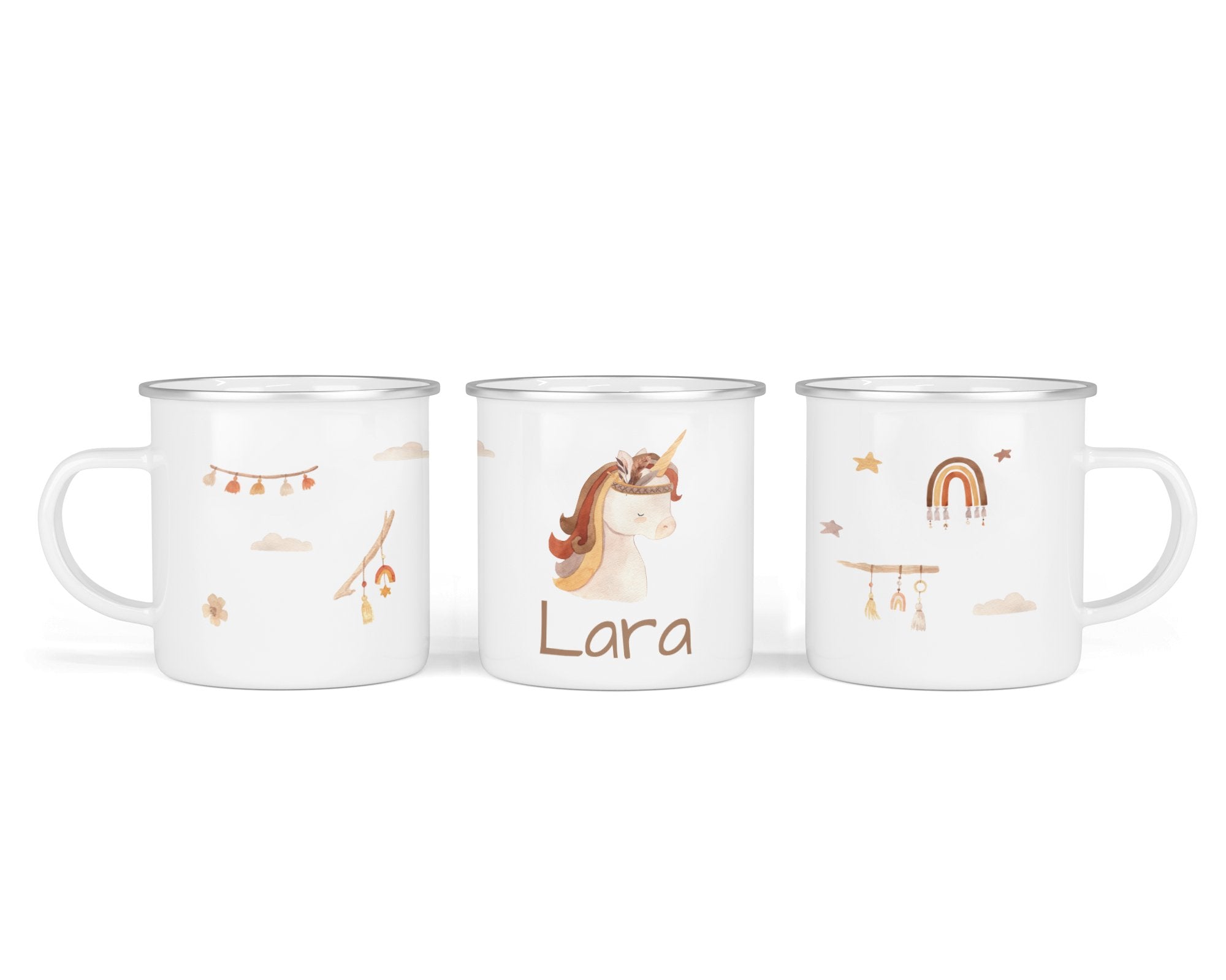 Personalisierte Emailletasse 14.Einhorn - Mamikes