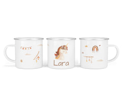 Personalisierte Emailletasse 14.Einhorn - Mamikes