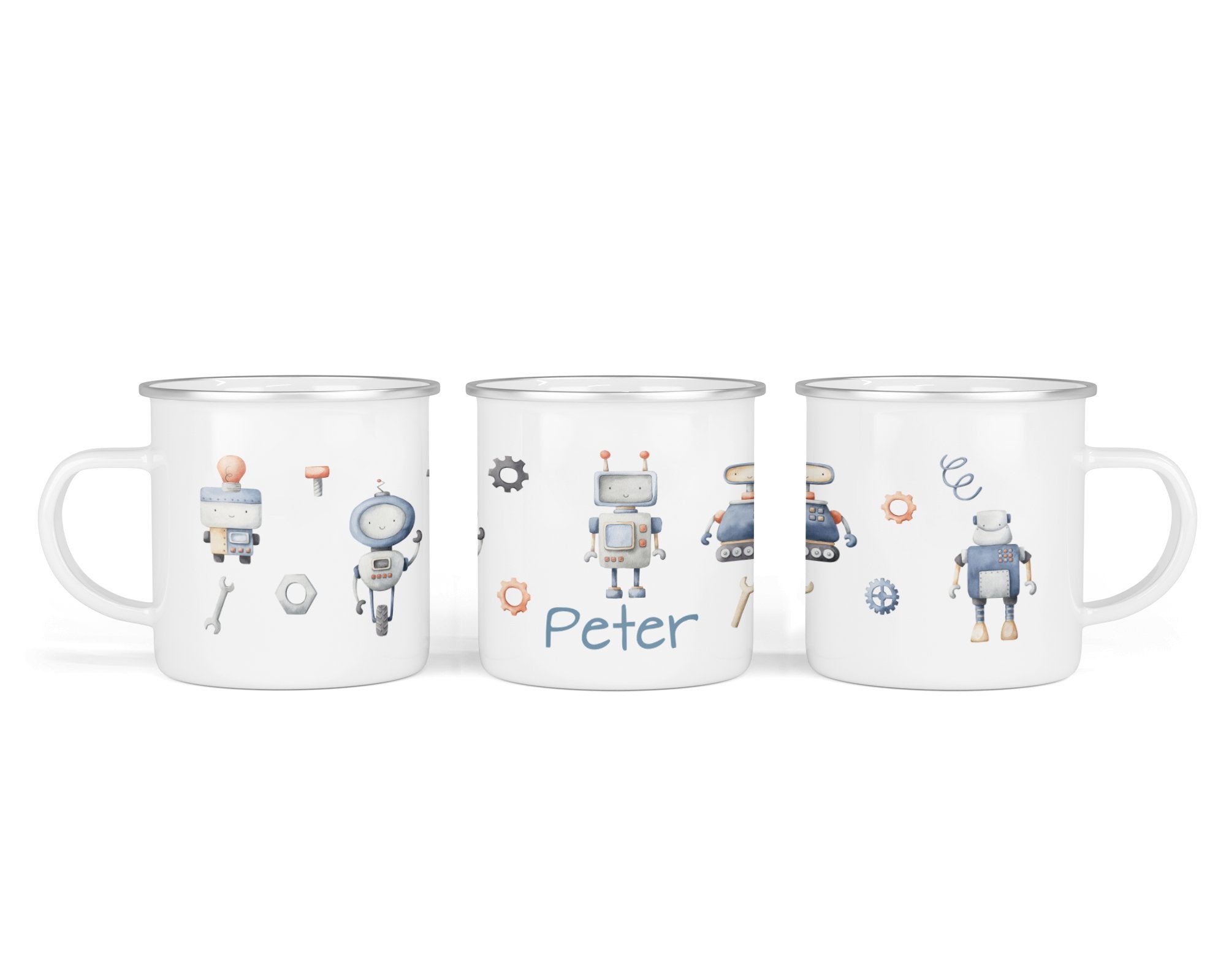 Personalisierte Emailletasse 39.robo kids - Mamikes