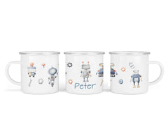 Personalisierte Emailletasse 39.robo kids - Mamikes
