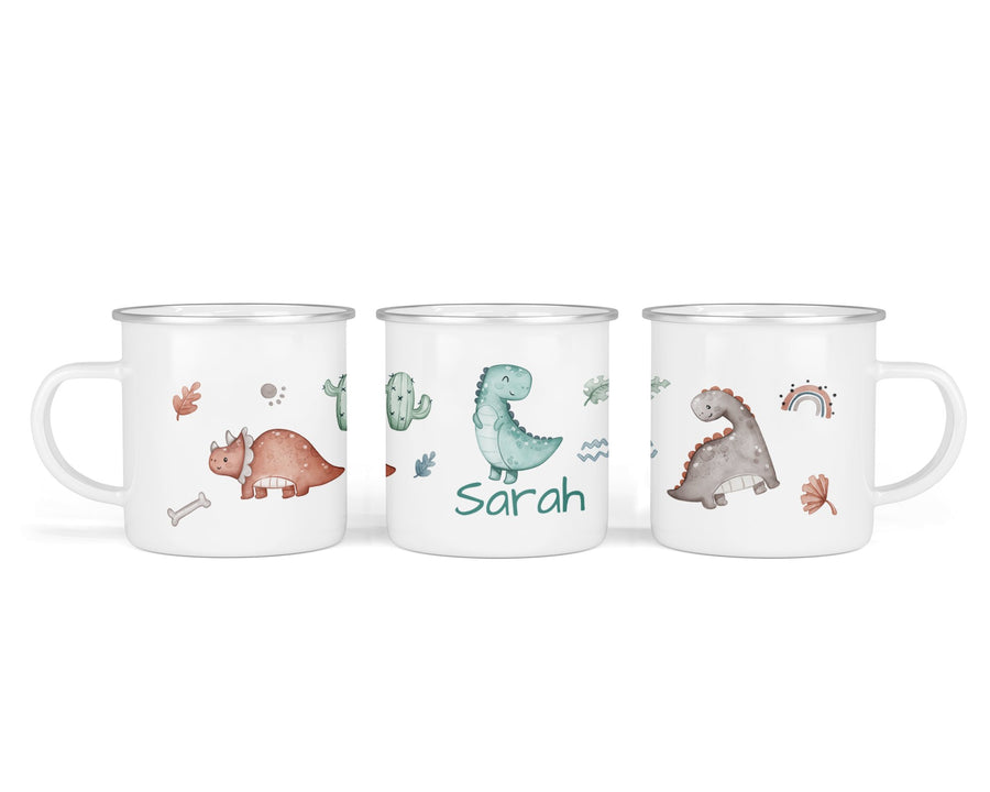 Personalisierte Emailletasse 64.Dinos