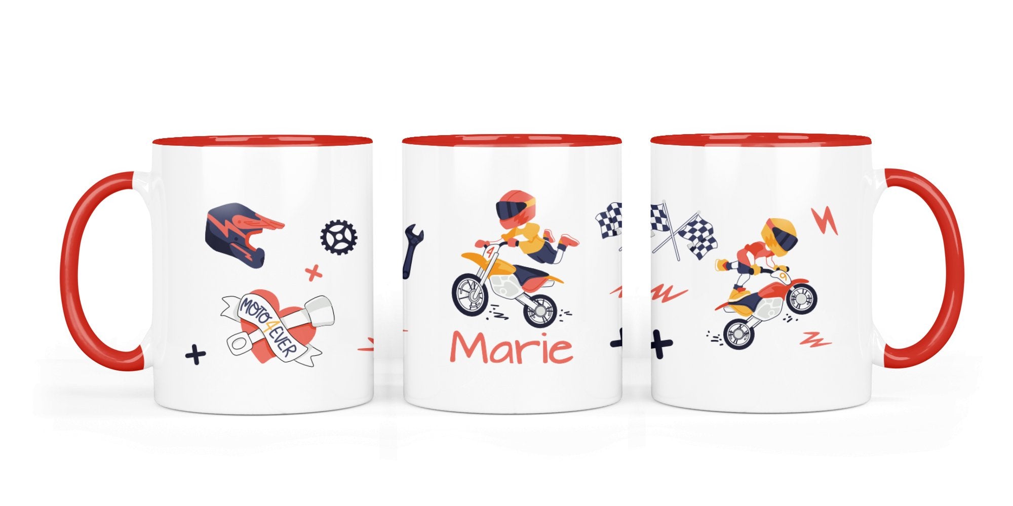 Personalisierte Keramiktasse (7 Farben) 78. Motorrad - Mamikes