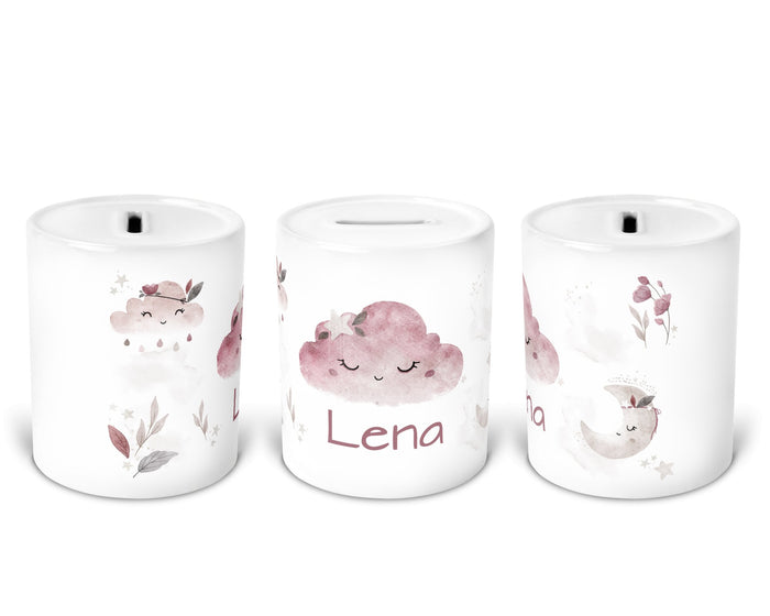 Personalisierte Spardose 29.boho cloud