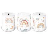Personalisierte Spardose 72.boho rainbow mint - Mamikes