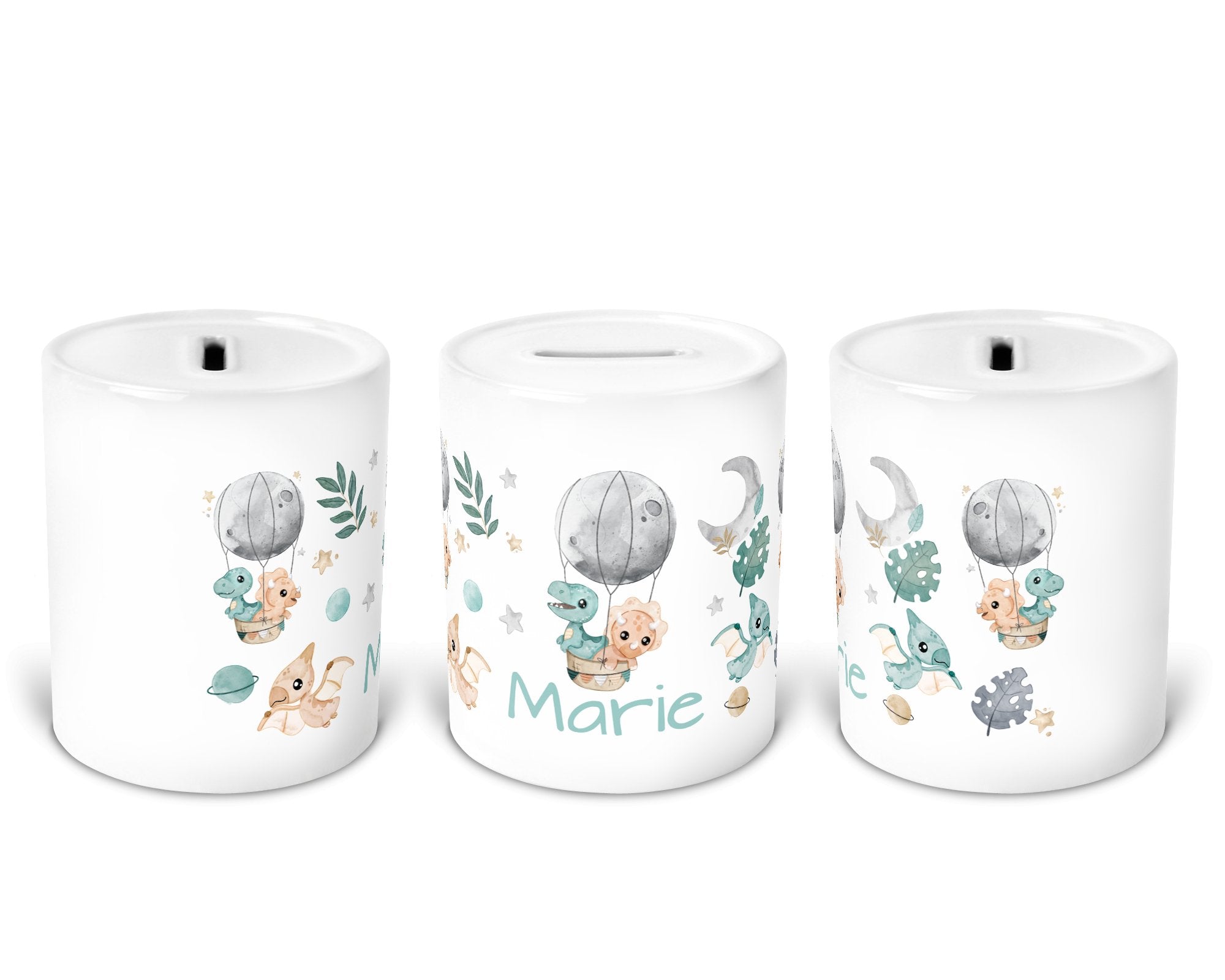 Personalisierte Spardose 74.dino moon - Mamikes