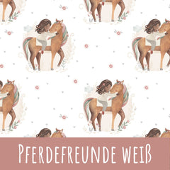 Pferdefreunde weiß Vorbestellung (Stoffart wählbar) - Mamikes