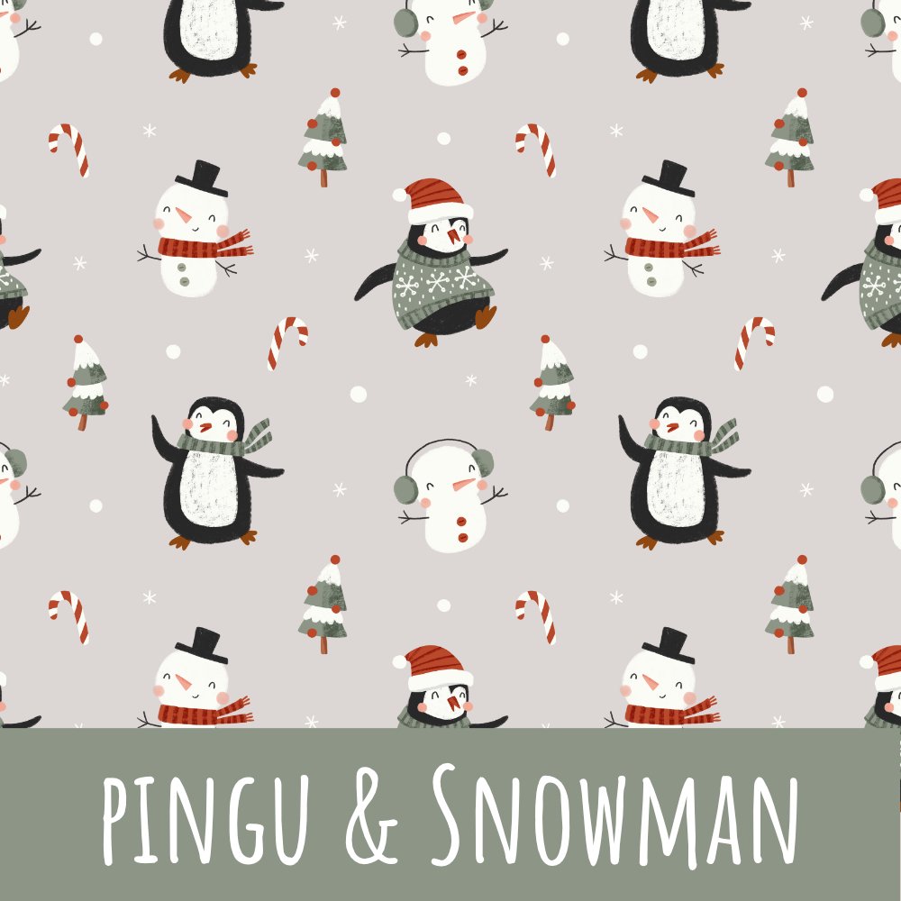 Pingu and snowman Baumwolle - Mamikes