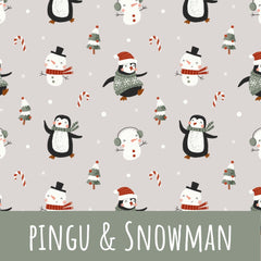 Pingu and snowman Baumwolle - Mamikes