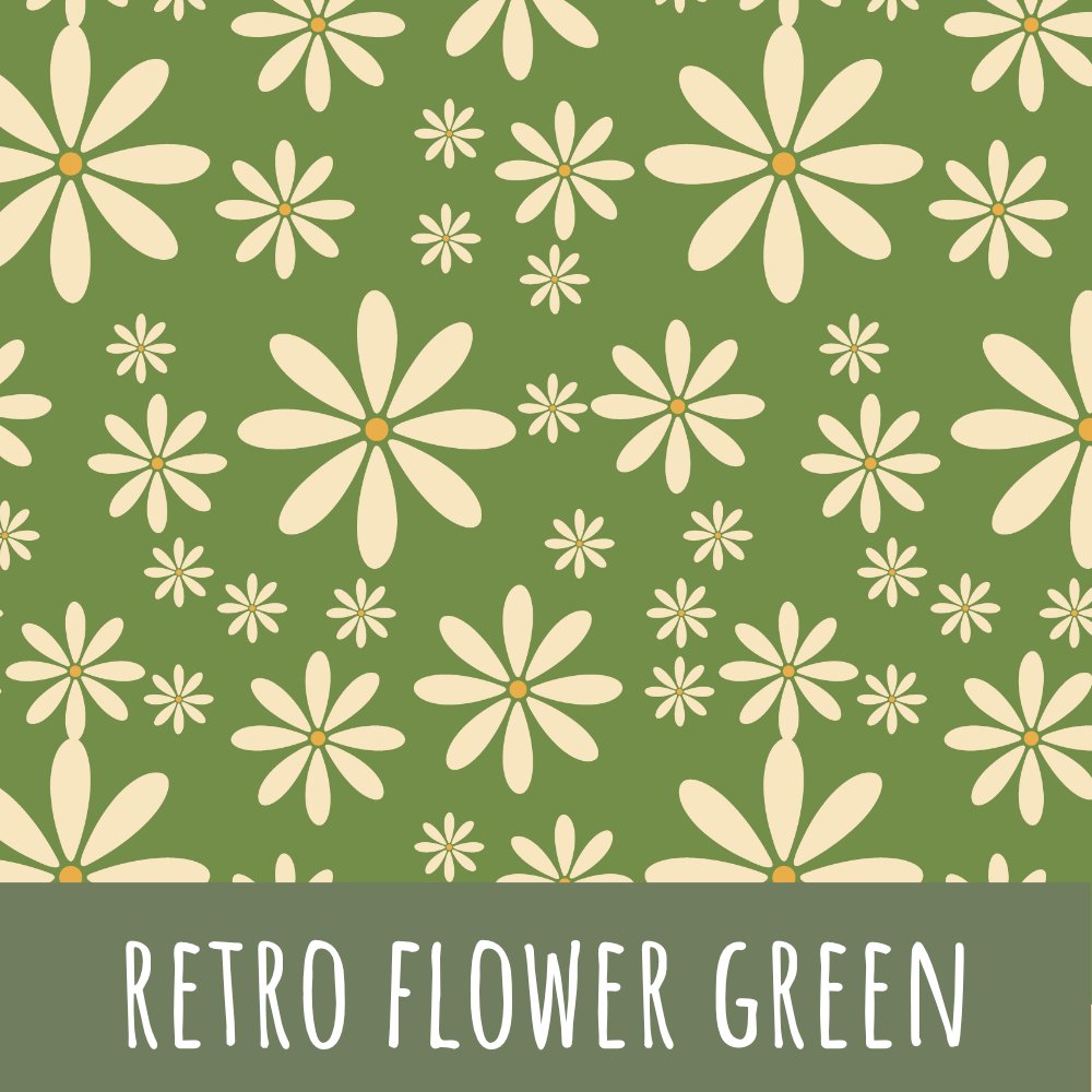 Retro flower green Baumwolle - Mamikes