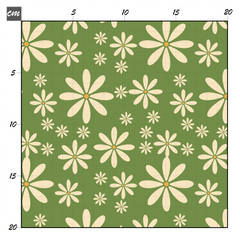 Retro flower green Baumwolle - Mamikes