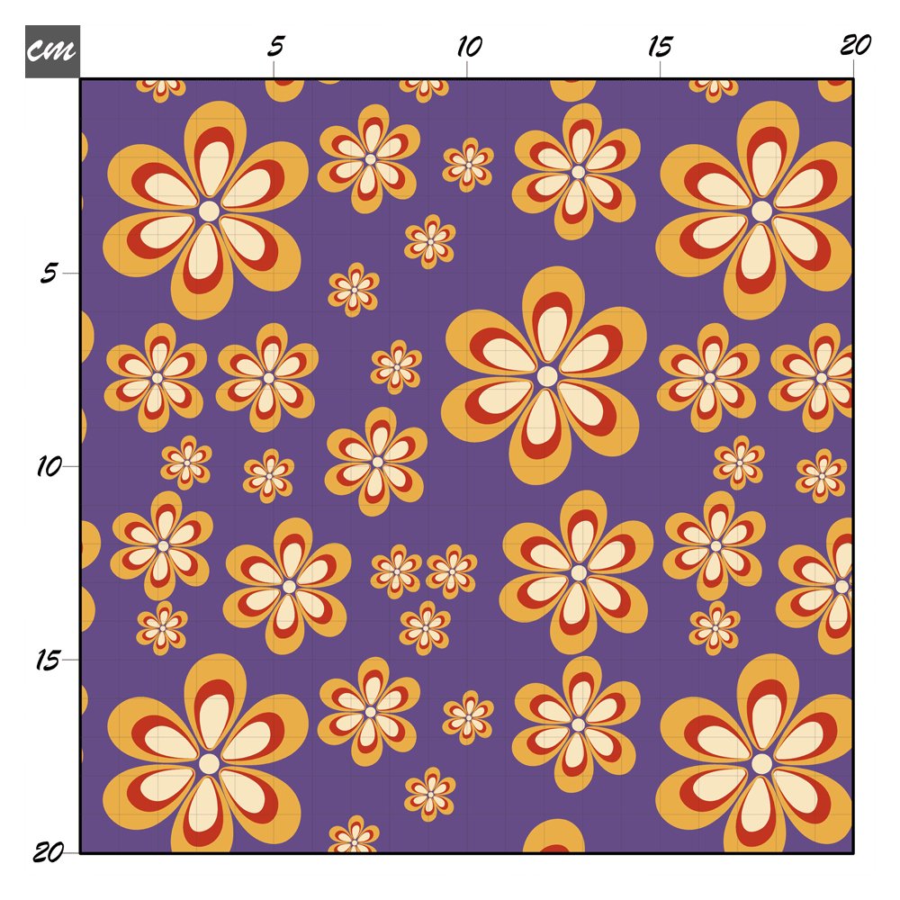 Retro flower purple Baumwolle - Mamikes