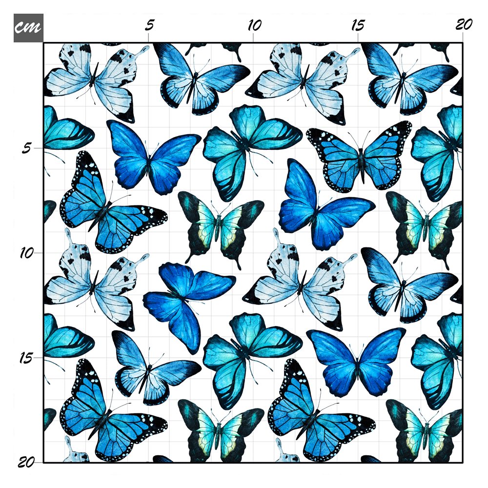 Schmetterlingstanz blau Baumwolle - Mamikes