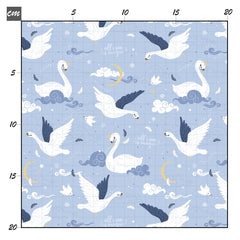 Schwanenkönig blau Baumwolle - Mamikes