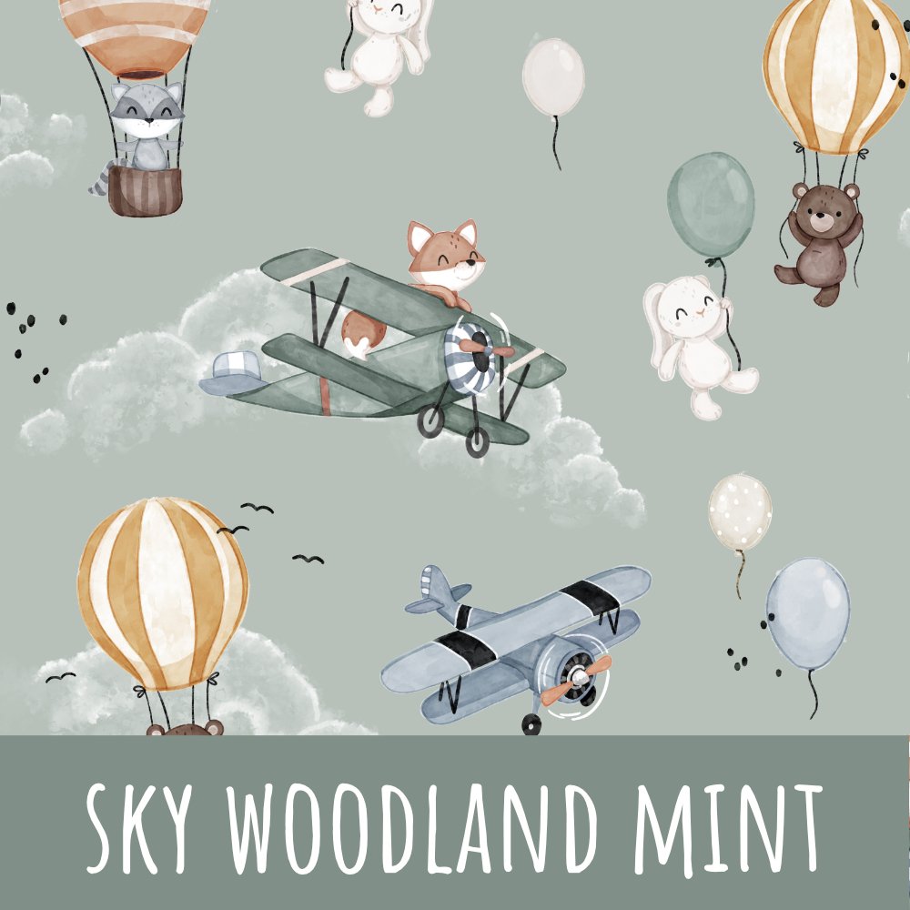 Sky woodland mint Musselin - Mamikes