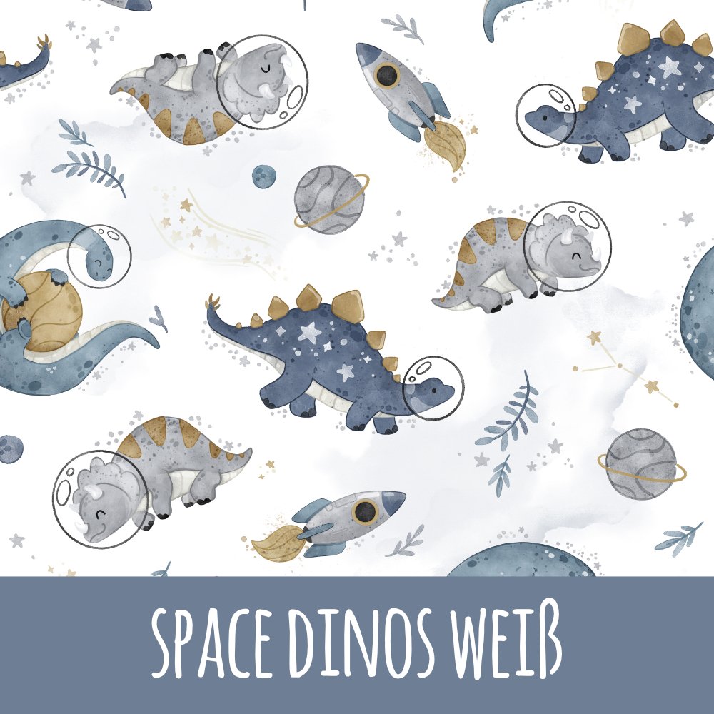 Space dinos weiß Baumwolle - Mamikes