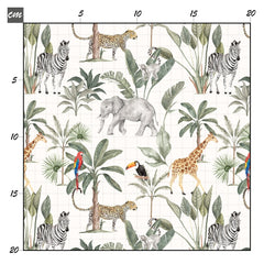 Tropical jungle weiß Baumwolle - Mamikes