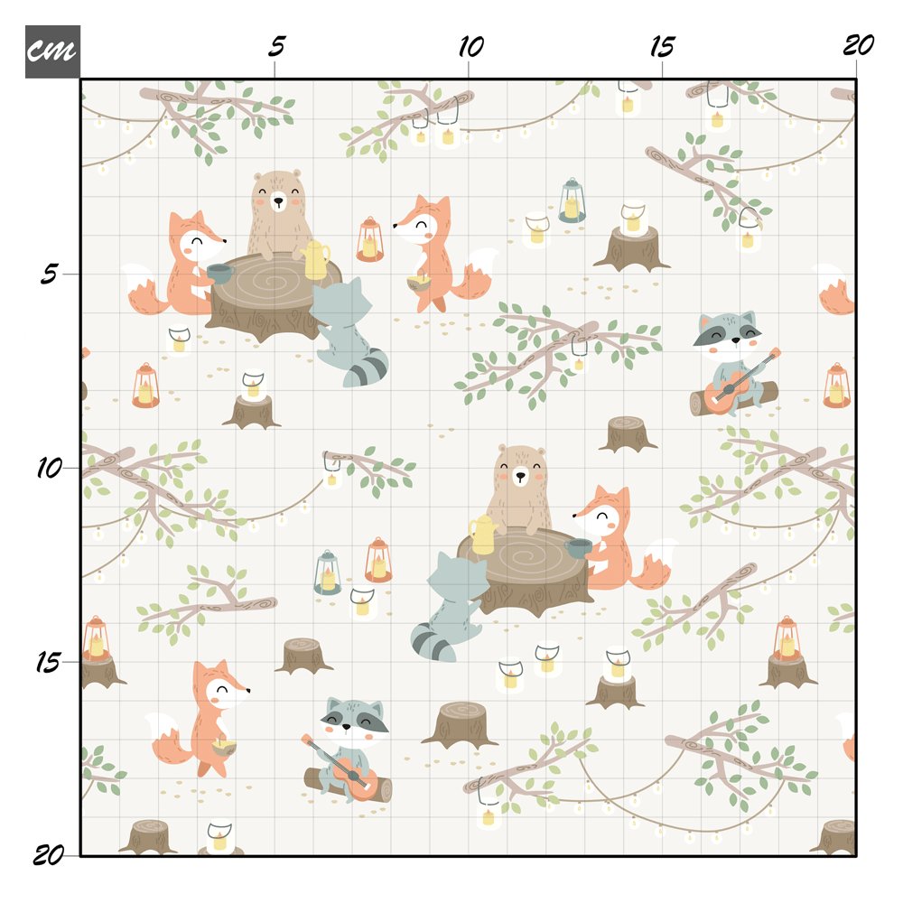 Woodland picnic weiß Bio Jersey - Mamikes
