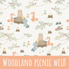 Woodland picnic weiß Bio Jersey - Mamikes